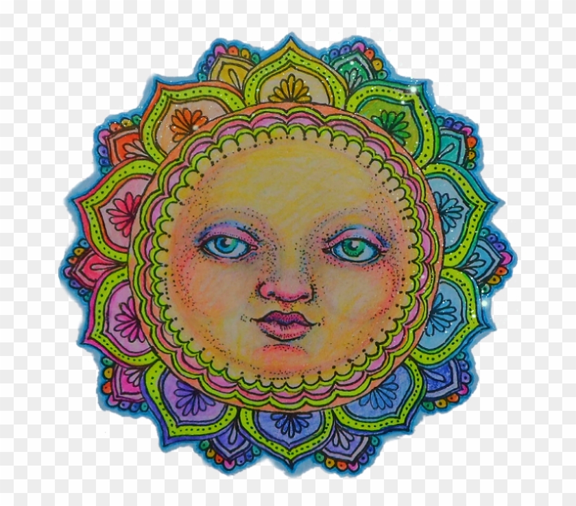 Sun Moon Mandala Hippy Trippy Psychadelic Tumblr Aesthe Clipart Pikpng