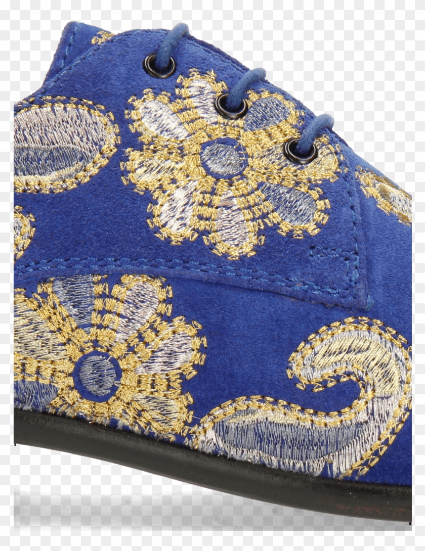 Derby Shoes Toni 1 Suede Electric Blue Embrodery Paisley - Tapestry Clipart #2325486