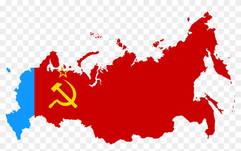 Flag Map Of Russian Sfsr Clipart