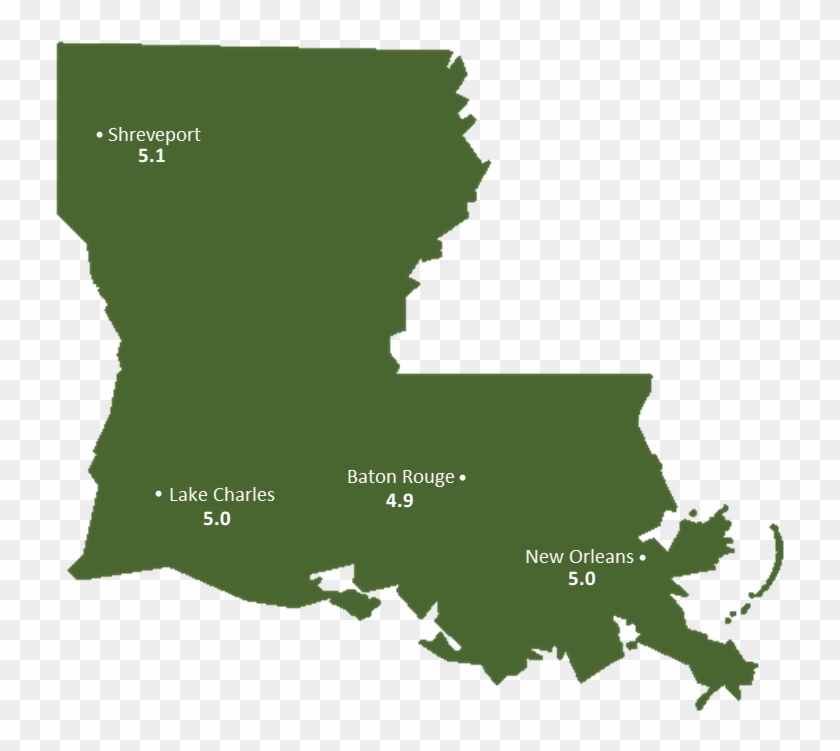 Louisiana Sun Light Hours Map - New Orleans State Outline Clipart #2326661