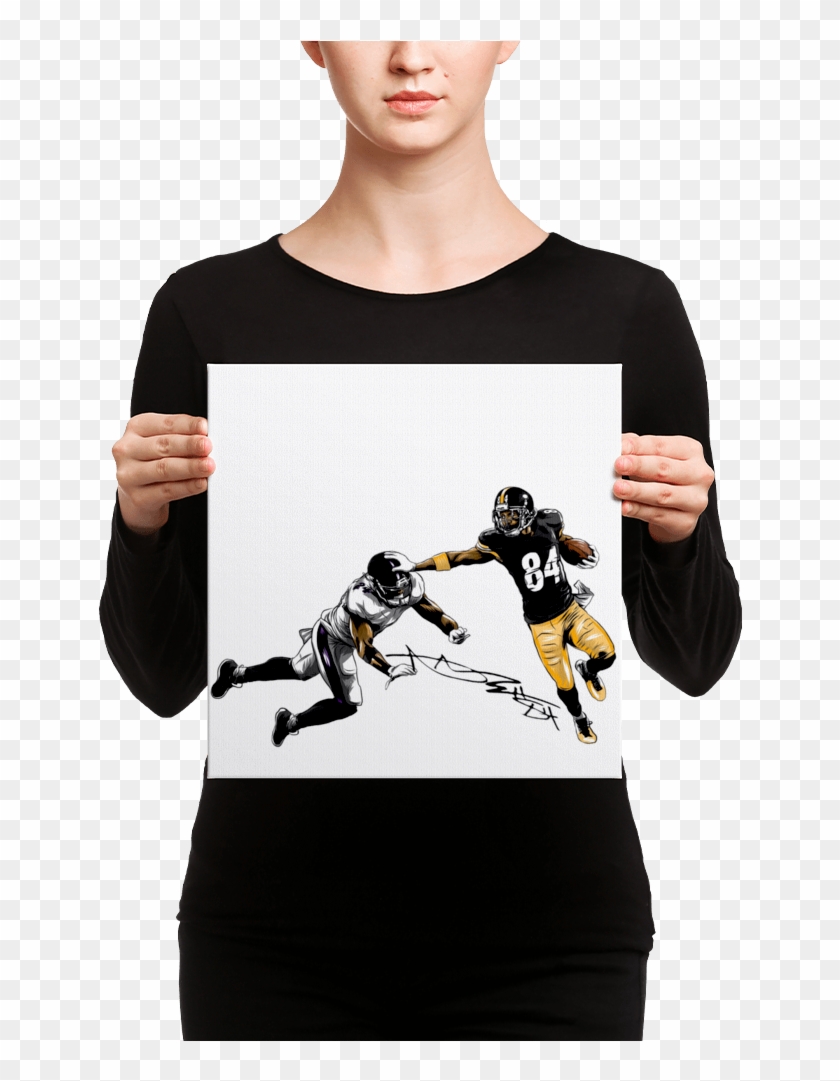 Boomin Past Defense Antonio Brown Steelers Canvas - Canvas Print Clipart #2327426