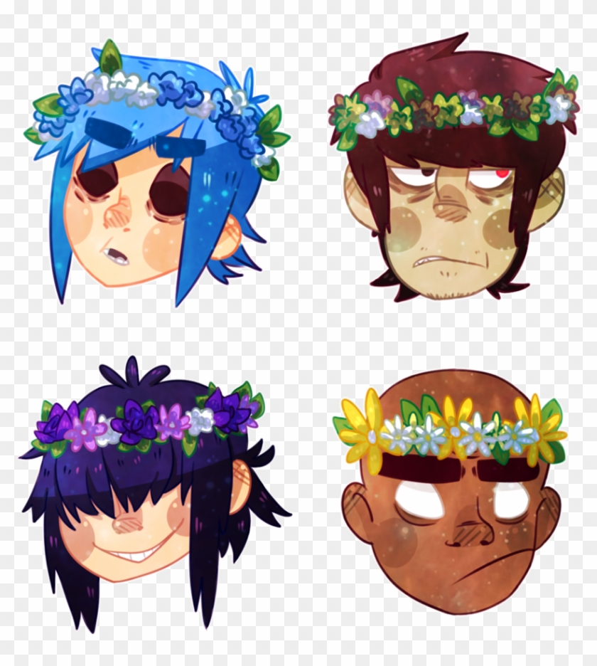 Gorillaz - Gorillaz Flower Crown Clipart #2327469