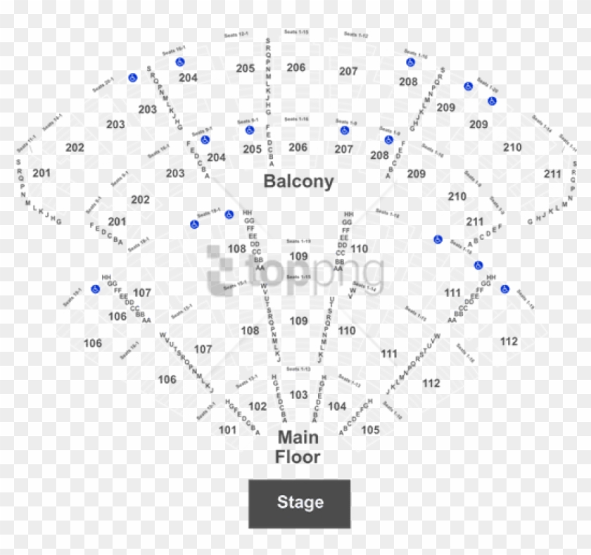 Free Png Seat Number Rosemont Theater Seating Chart - Rosemont Theater Seating Chart Concert Clipart