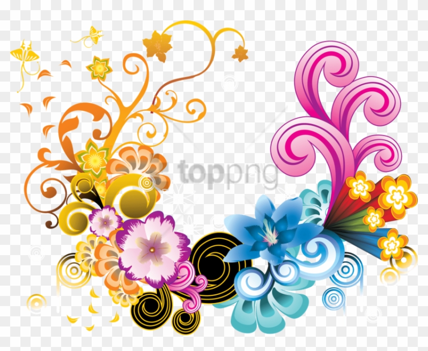 Free Png Download Floral Colorful Png Images Background - Colourful Floral Designs Png Clipart