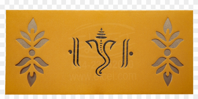 Home Hindu Wedding Cards Gold Board Card With Exquisite - Motif Clipart