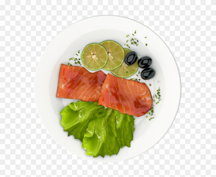 3d Realistic Food Fish Dish For Dinner 3 Top View, - Food Images Png Top View Clipart #2328827