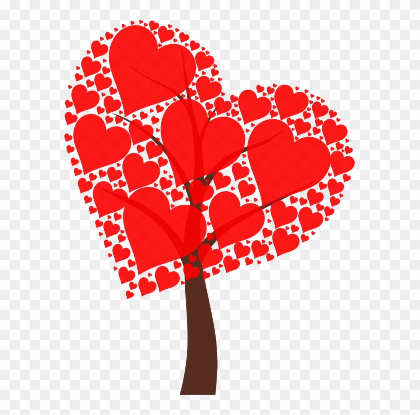 Love Heart Tree Valentine's Day Organ - Tree Valentines Day Clipart - Png Download