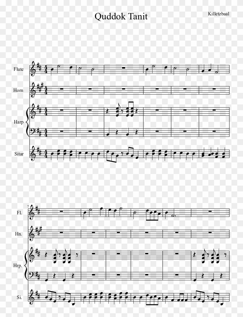 Quddok Tanit Sheet Music Composed By Killetzbaal 1 - Sword Art Online Luminous Sword Piano Sheet Clipart #2329045