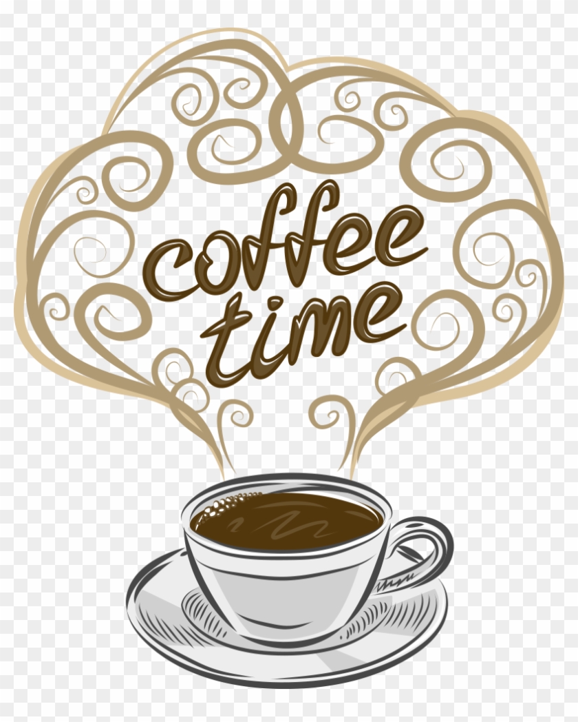 Coffee Cappuccino Tea Espresso Hot Letter In Clipart - Coffee Time Png Transparent Png