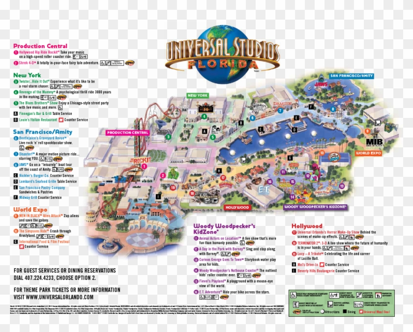 Universal Orlando Park Map 2013 - Universal Studios Orlando Park Map 2019 Clipart #2331284