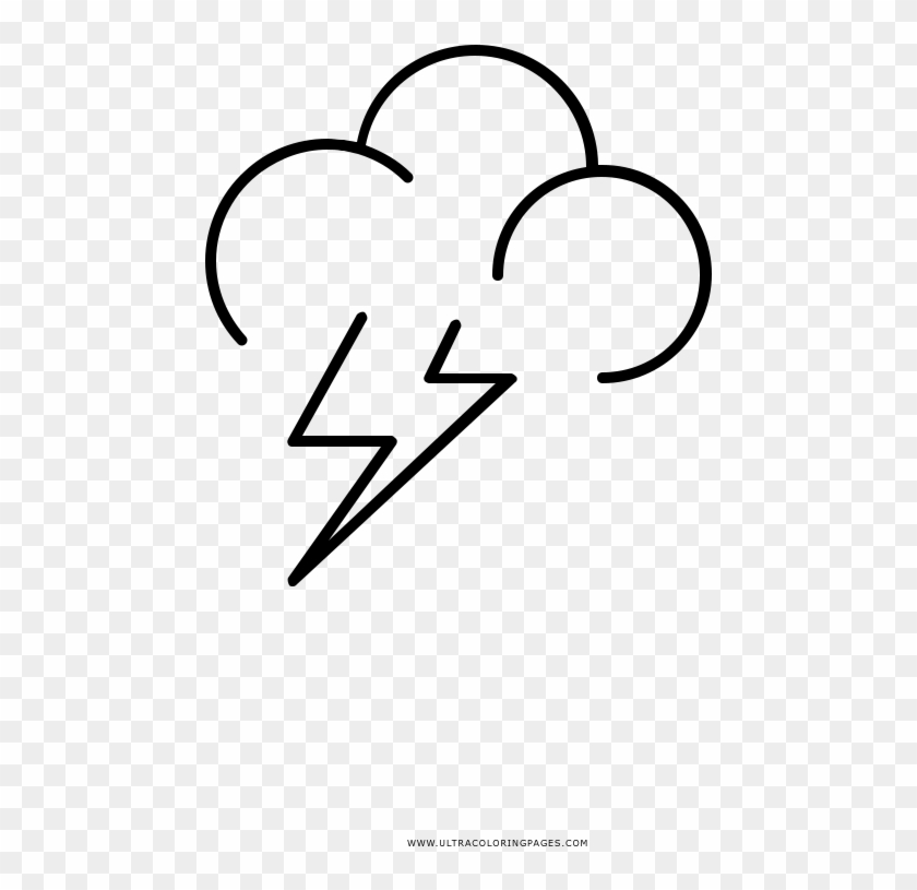 Storm Cloud Coloring Page - Line Art Clipart