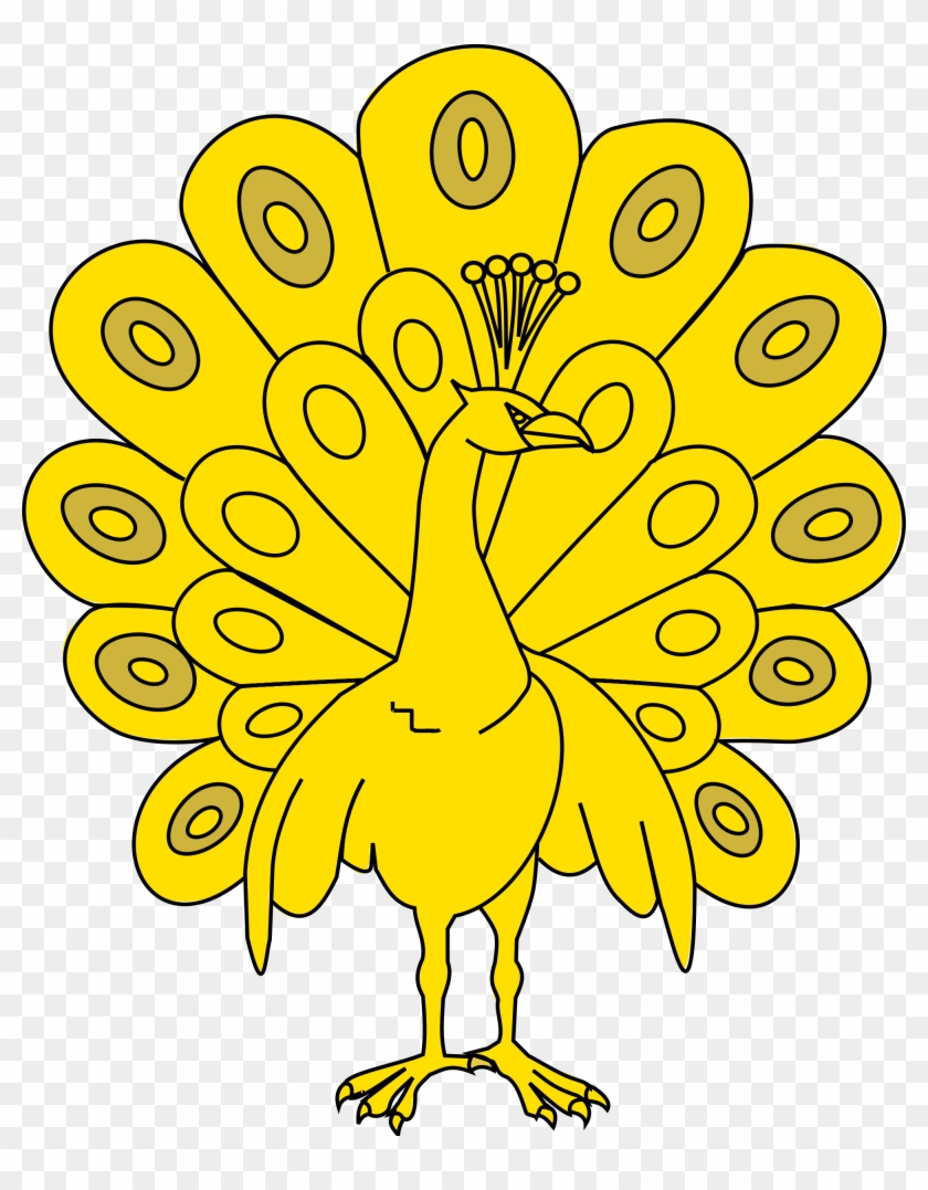 Clip Transparent Library File H Raldique Paon Wikimedia - Heraldic Peacock - Png Download
