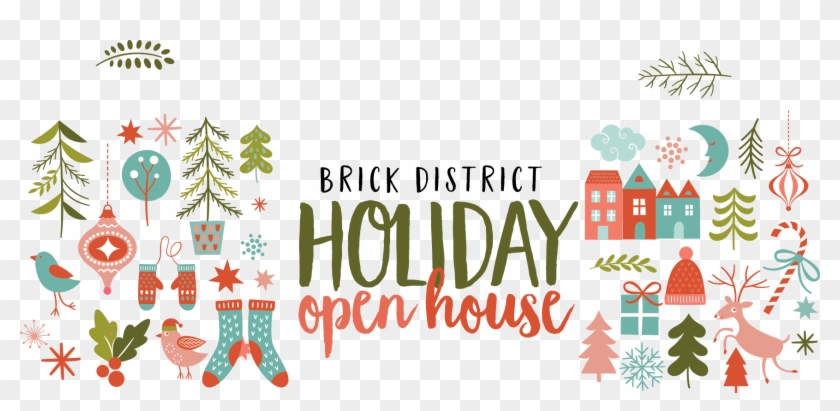 Holiday Open House Banner Black And White - Illustration Clipart #2333245