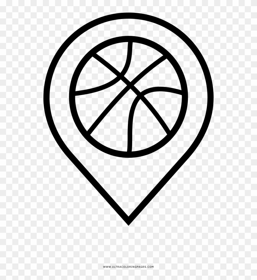 Basketball Court Coloring Page - Passport Pictogram Clipart #2335864
