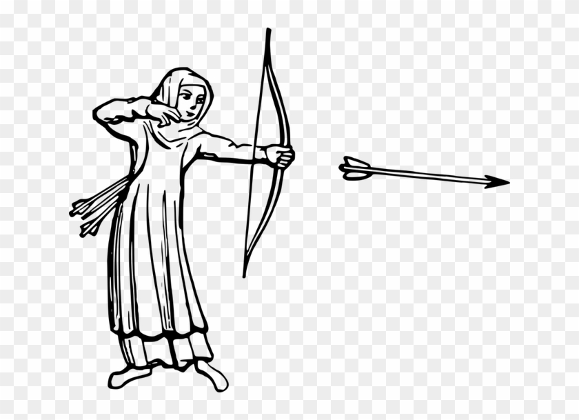 Archer, Archery, Arrow, Bow, Hunt, Hunting, People - Archery Drawing Clipart