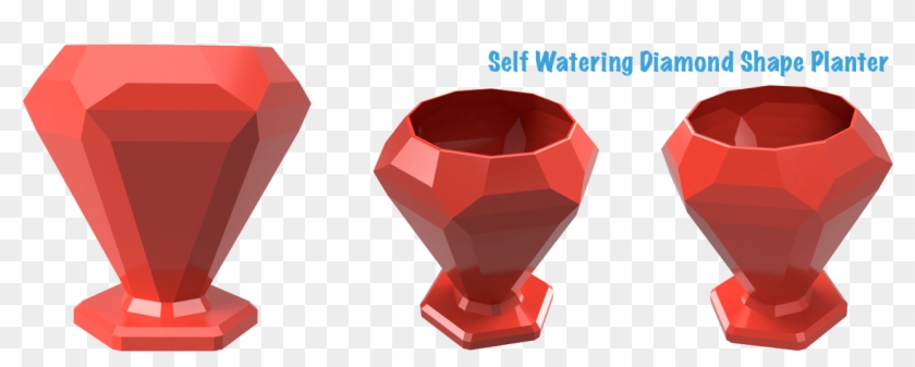 Expocnc Self Watering Diamond Shape Planter - Vase Clipart #2336149