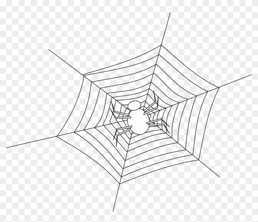 Spider Web Halloween - Spider Outline Clipart - Png Download