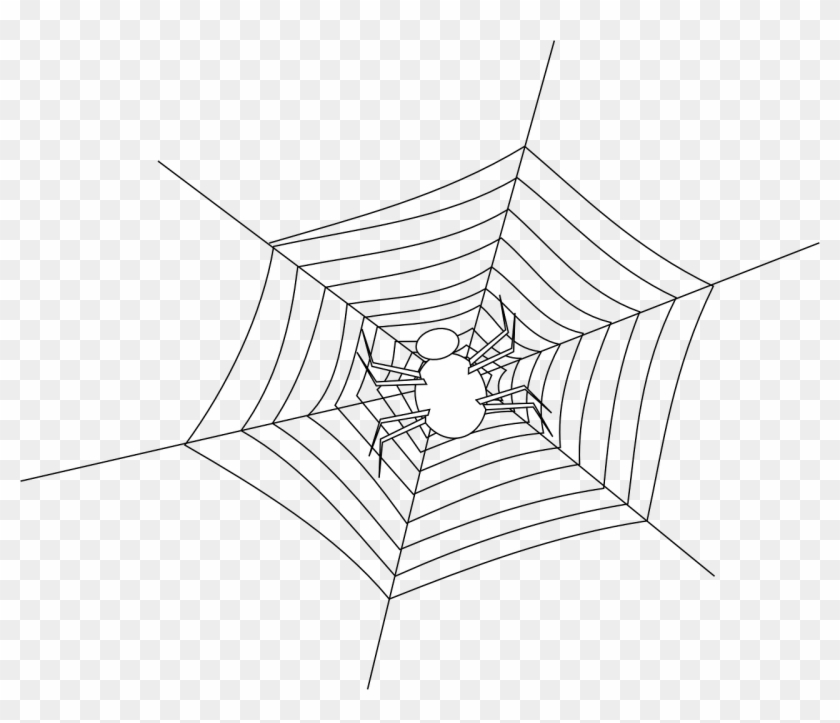 Spider Web Halloween - Spider Outline Clipart - Png Download #2336486