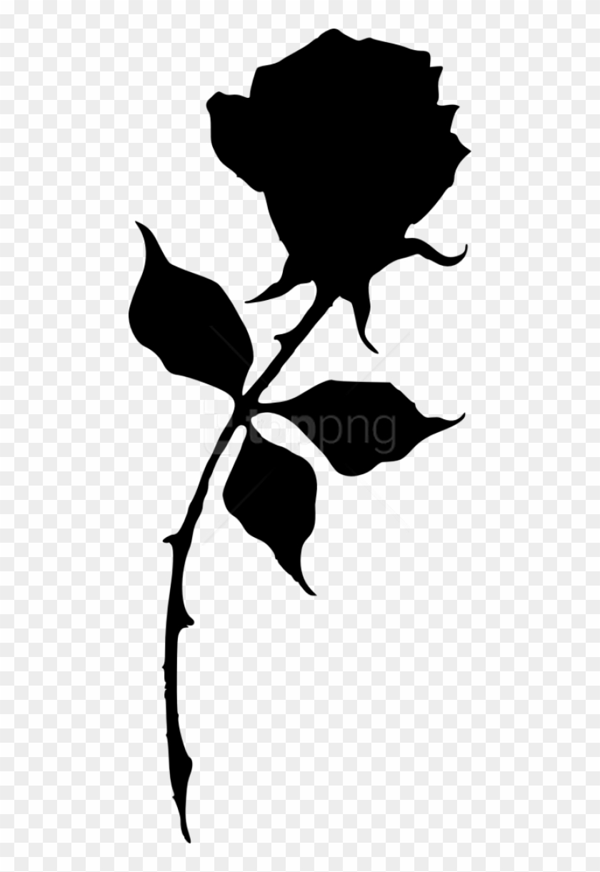 Free Png Rose Silhouette Png - Silhouette Of A Rose Clipart #2337351