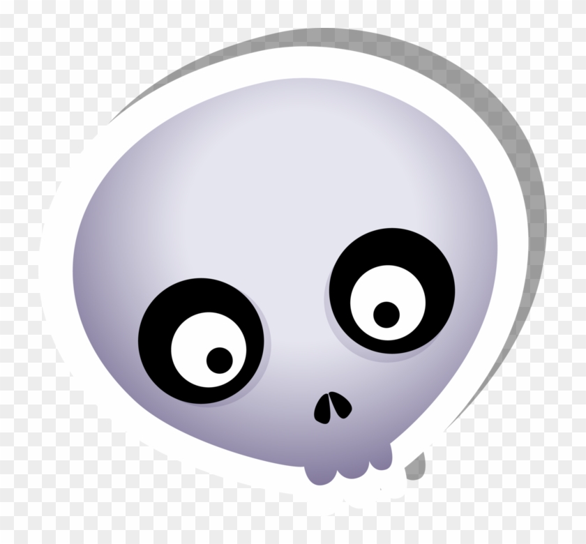 Cute Skull Ghost Sticker - Circle Clipart #2338147
