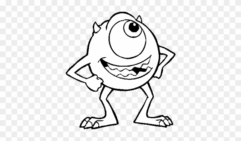 Drawn Monster Mike Wazowski - Monsters Inc Mike Coloring Pages Clipart #2339433