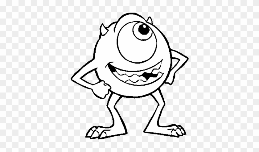 Drawn Monster Mike Wazowski - Monsters Inc Mike Coloring Pages Clipart