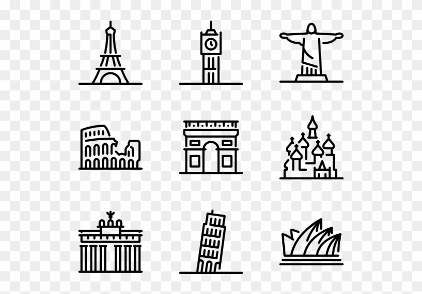 Monuments - Transparent Background Travel Icons Clipart