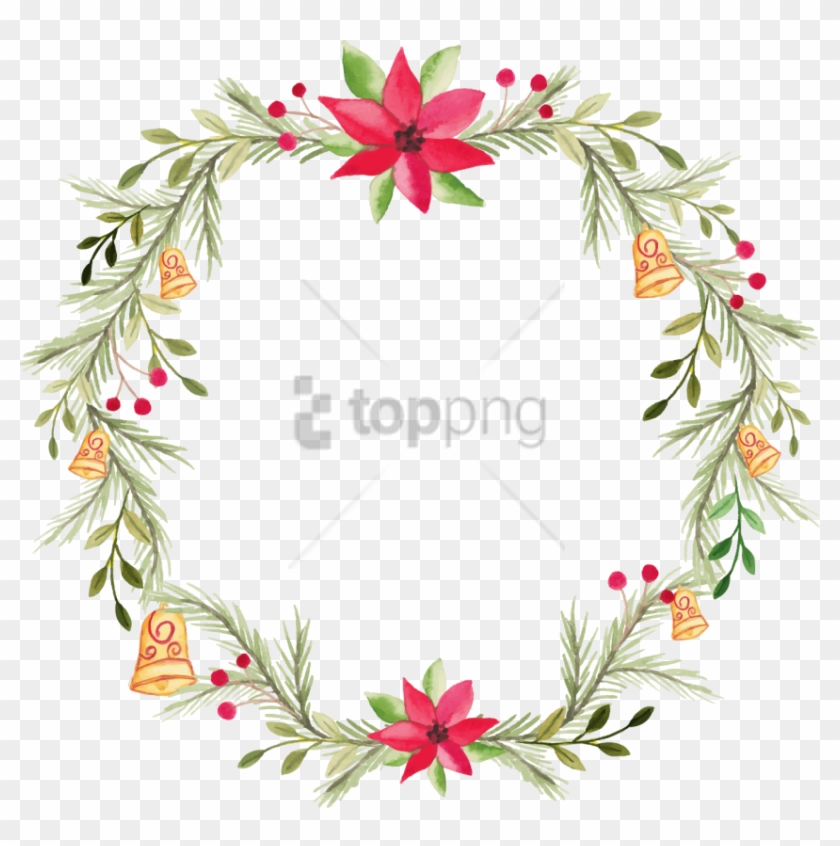 Free Png Download Holly Watercolor Png Images Background - Watercolor Wreath Flowers Png Clipart