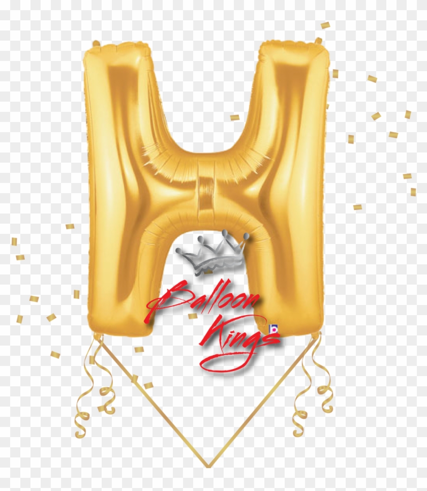Gold Letter H - Alphabet Foil Balloons H Clipart