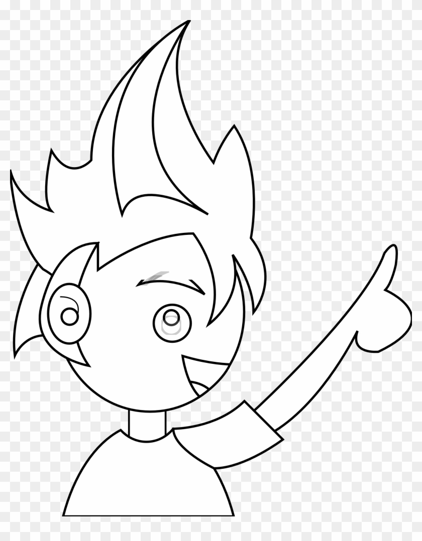 Boy Side Black White Line Art Linkedin Background 555px - Cartoon Clipart