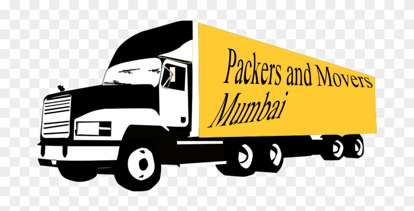 Packers And Movers In Mumbai - Mack Truck Black And White Clipart