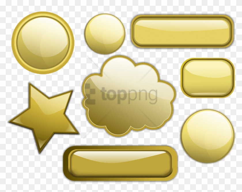 Free Png Gold Shiny Button Png Png Image With Transparent - Золотые Фигуры Пнг Clipart #2341048