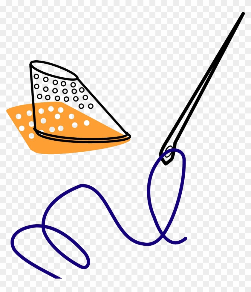 Sewing Yarn Clip Art Hand Painted Handpainted - Needle And Thread - Png Download