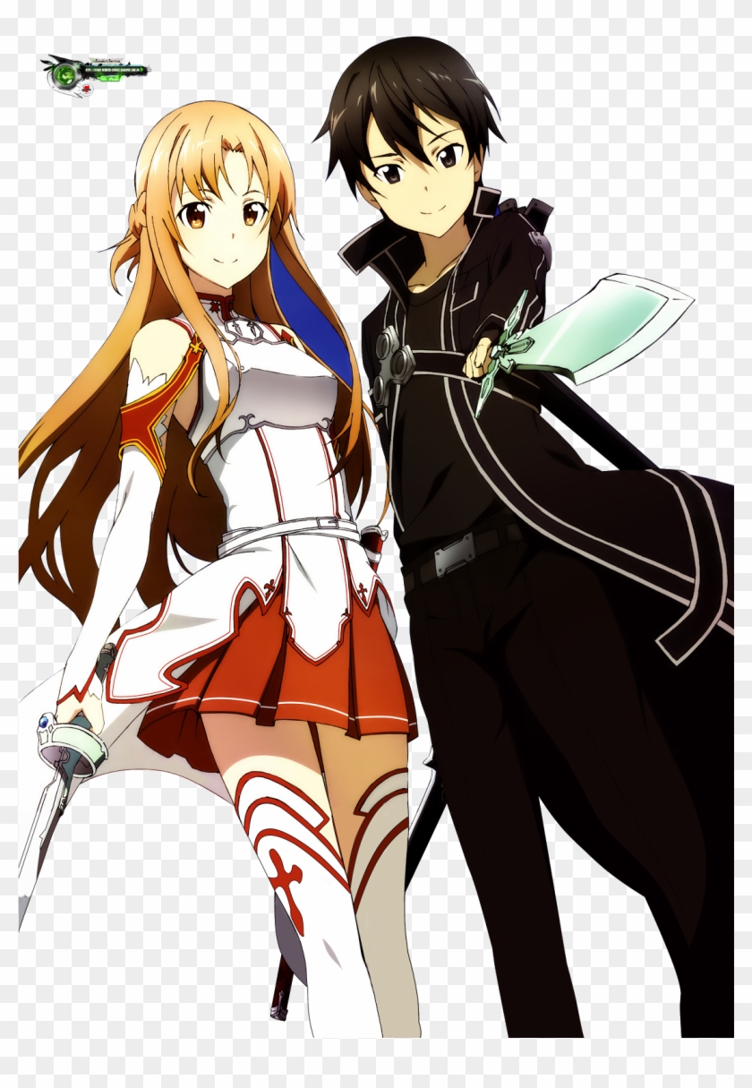 Sword Art Online Kirito And Asuna Render Download - Kirito And Asuna Png Clipart