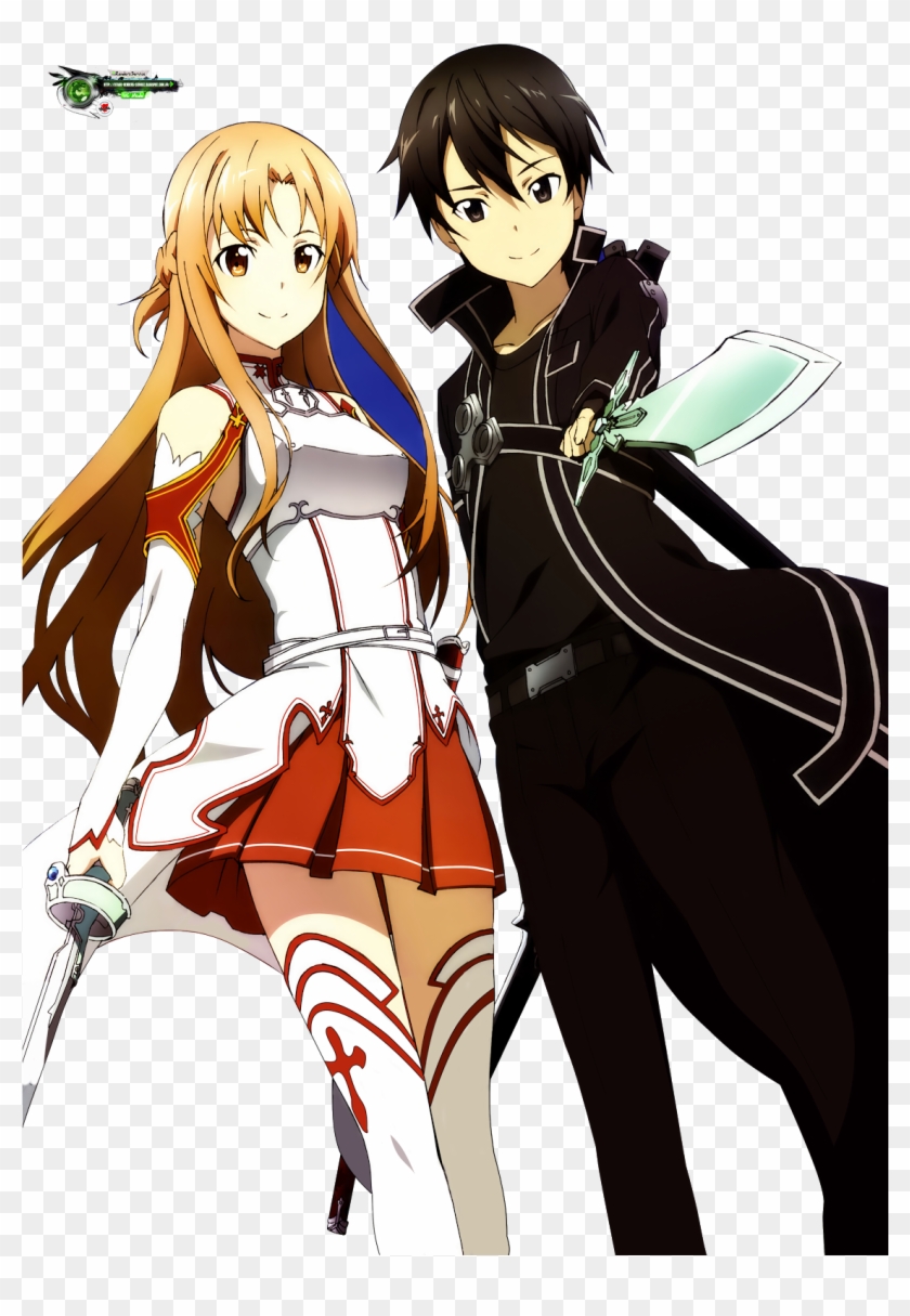 Sword Art Online Kirito And Asuna Render Download - Kirito And Asuna Png Clipart #2342046