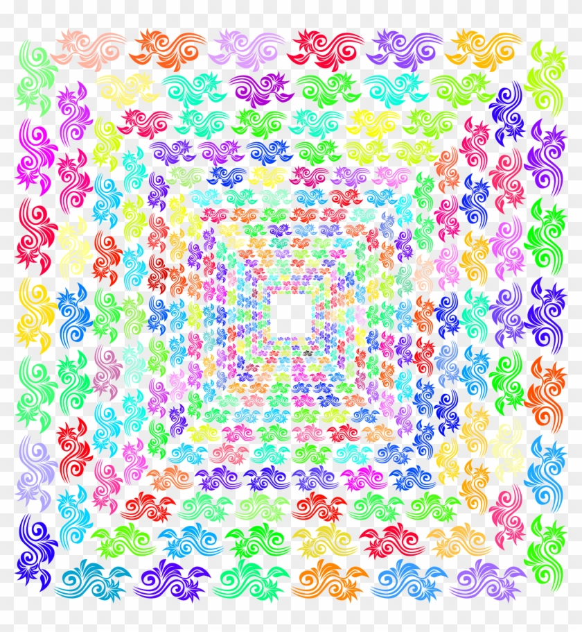 This Free Icons Png Design Of Prismatic Floral Flourish - Motif Clipart #2342129