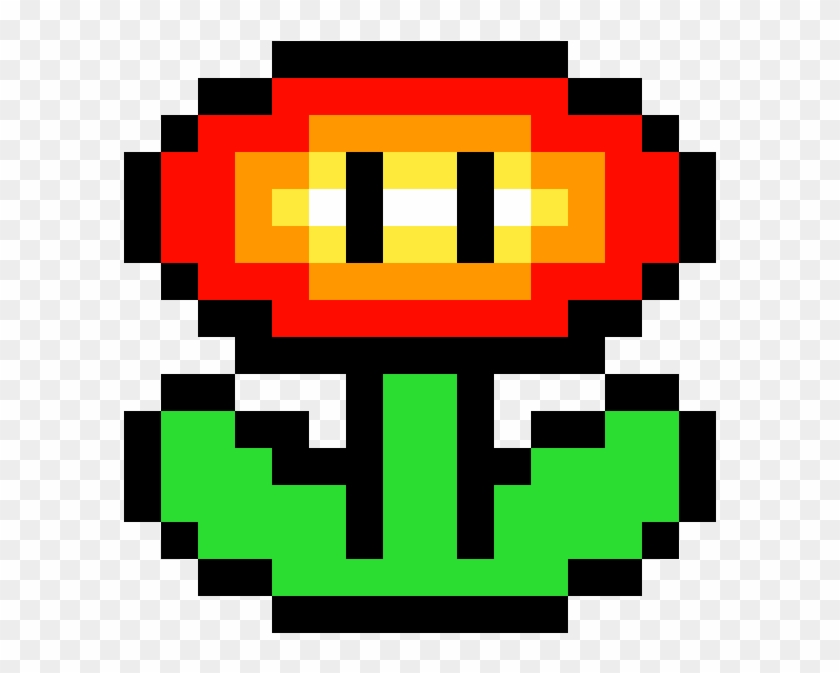 Super Mario Fire Flower - Fire Flower Mario Pixel Art Clipart