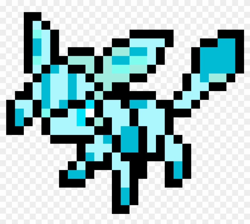 Glaceon - Pixel Art Pokemon Glaceon Clipart