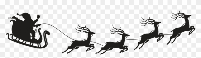 #santaclaus #santa #sleigh #reindeer #christmas #terrieasterly - Transparent Santa Sleigh Silhouette Clipart