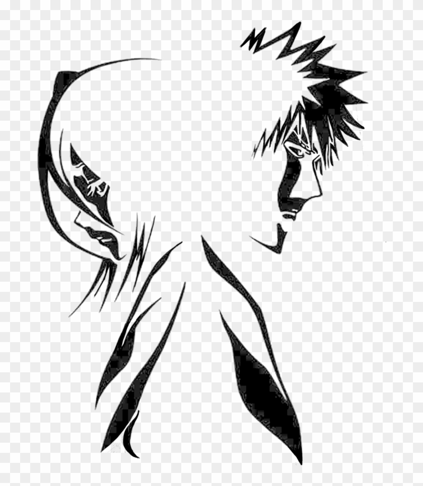 Ichigo And Rukia Black And White Clipart