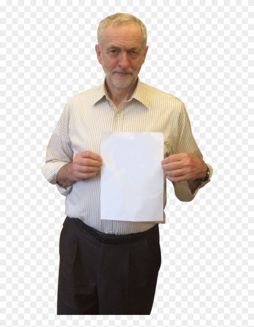 Jeremy Corbyn Holding A Blank Piece Of Paper - Jeremy Corbyn No Background Clipart #2344580