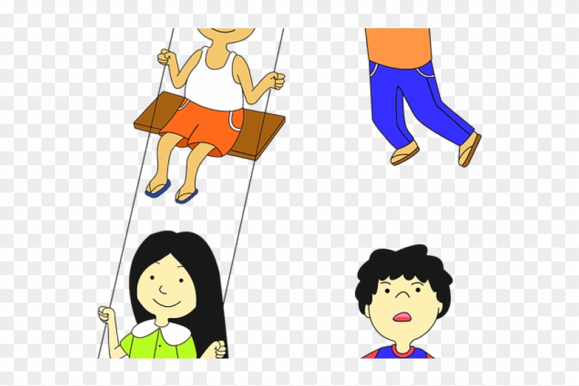 Cartoon Images Of Children Playing - Kids Playing Caricature Clipart