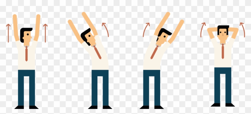Arm Stretching Work - Back Stretching At Work Clipart