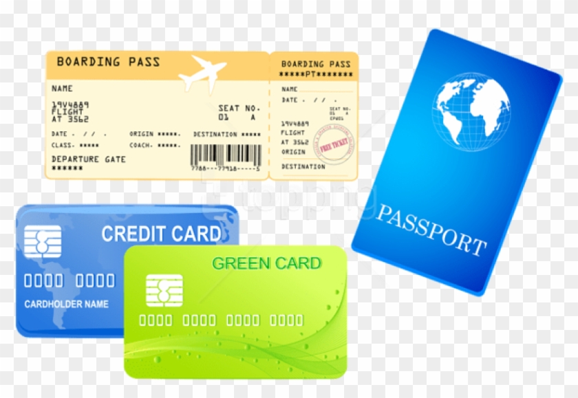Credit Cards Ticket And Passport Png - Graphic Design Clipart