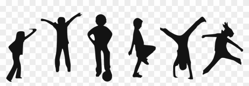 Kids Exercise Png - Children Silhouette Playing Clipart #2348799