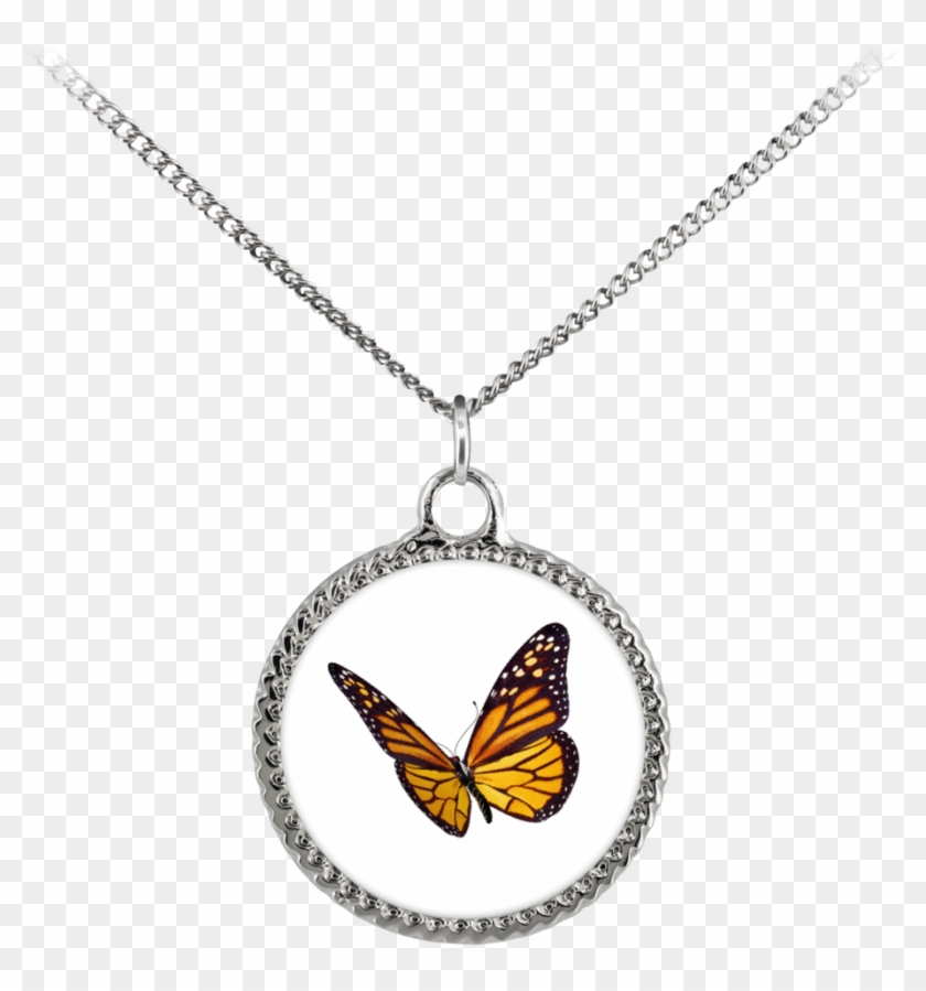 Monarch Butterfly Deco Coin Necklace - Necklace Stone Coin Clipart #2349835