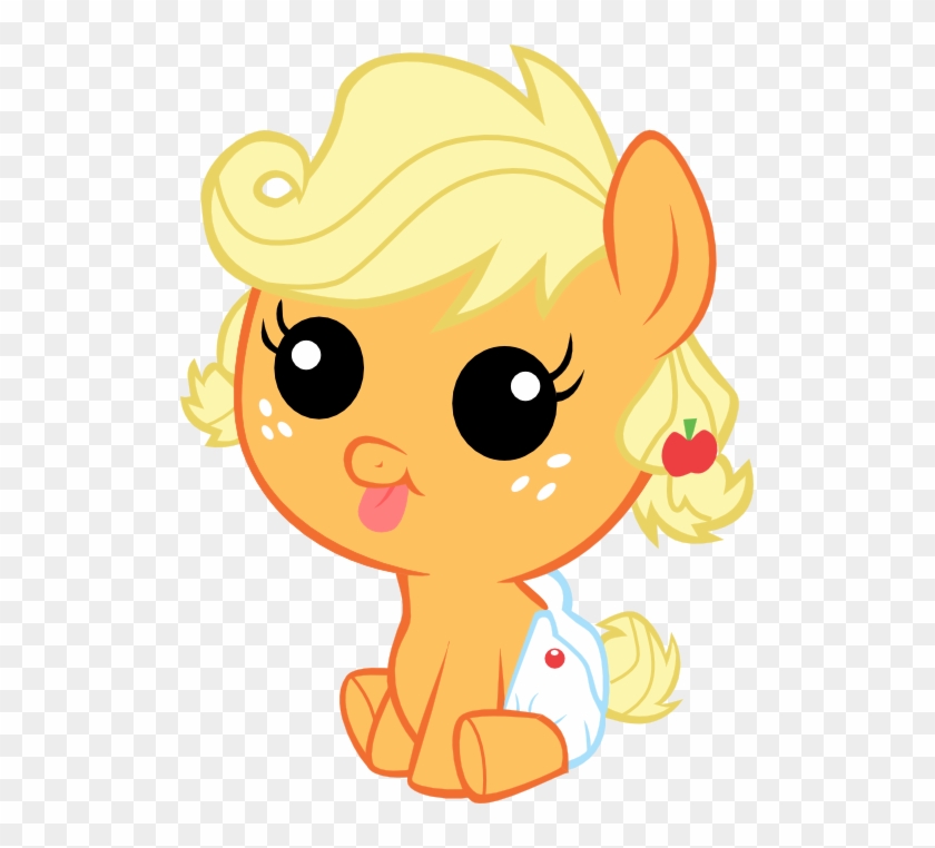 Applejack, Baby, Babyjack, Baby Pony, Derp, Diaper, - My Little Pony Cute Baby Clipart