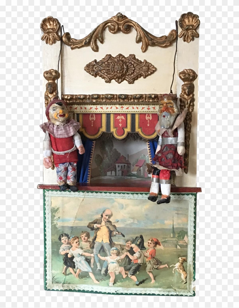 1890's Very Rare Doll Size French Guignol Puppet Theater - Creative Arts Clipart