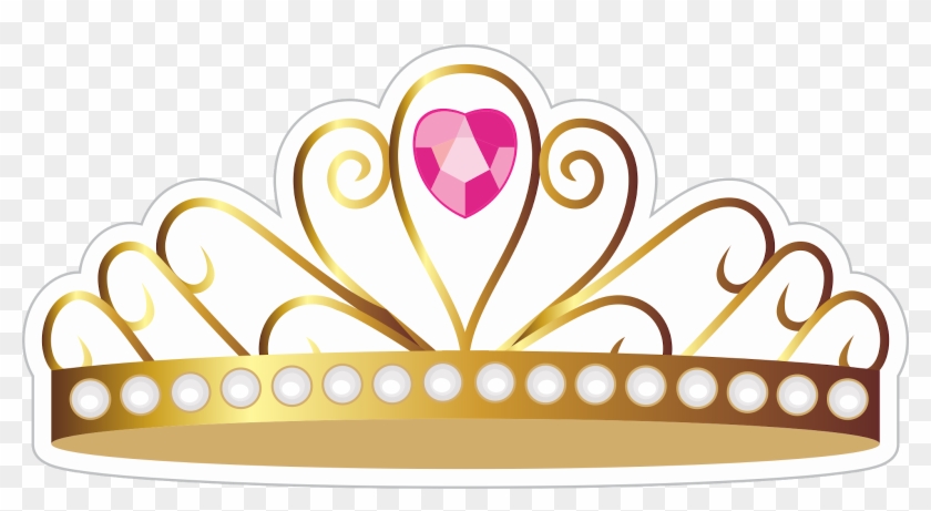 Coroa De Princesa Com Pedra Rosa - Topo De Bolo Coroa De Princesa Clipart #2350812