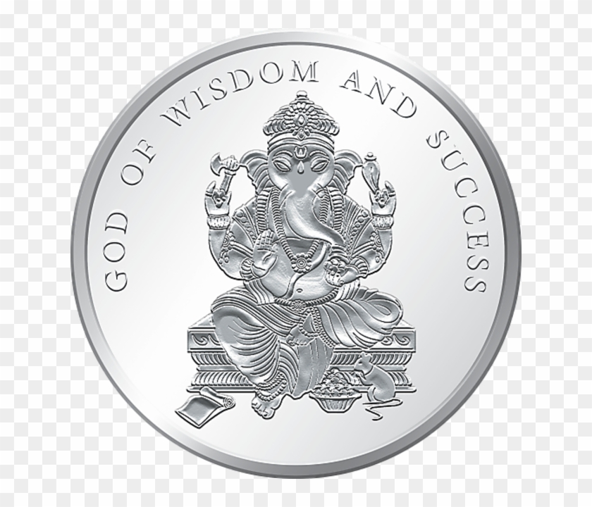 5 Gms Silver 999 Ganesh Ji Without Color Coin - Ganesh Coin Clipart